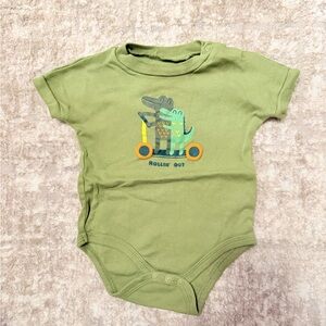 Dip Organic Cotton Baby Onesie in Light Green size 6-12M